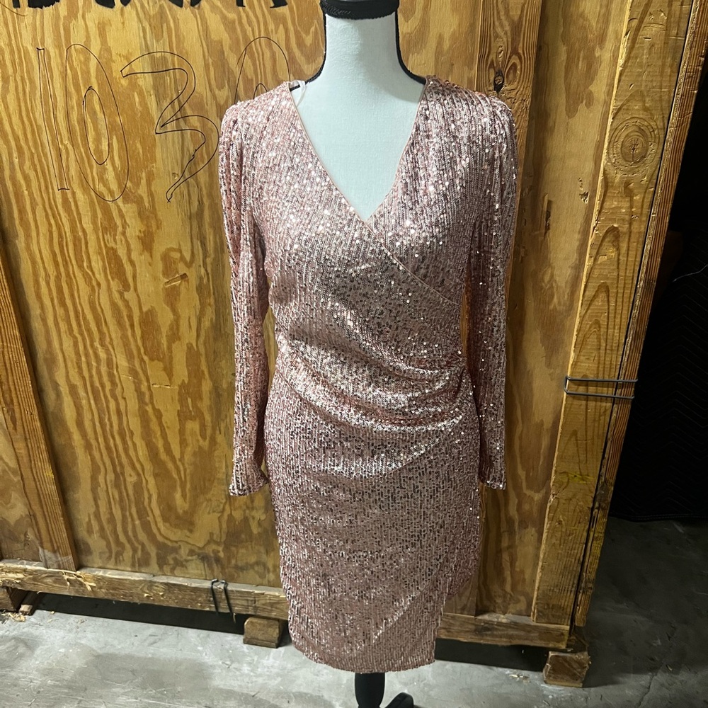Glamorous Long Sleeve Sequin Dress